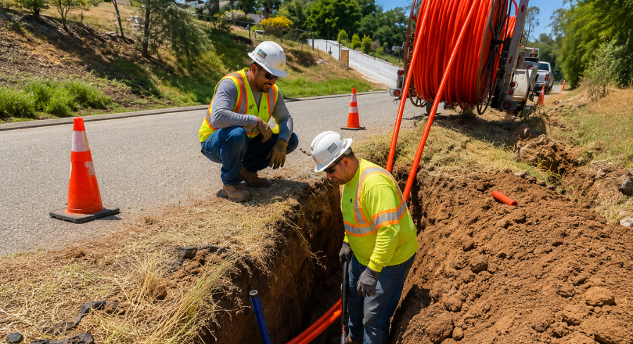 Running Electrical Conduit to Parking Lot Lights With Directional Boring