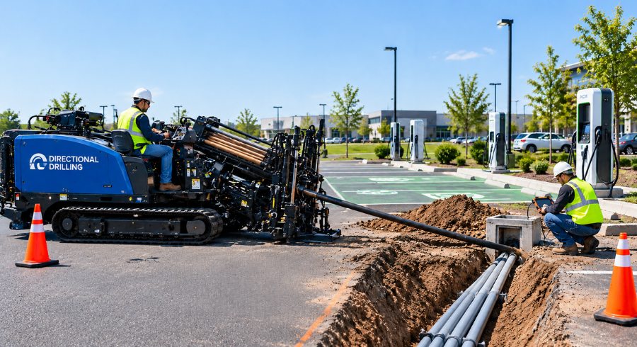 EV Charging Station Installation in Commercial Parking Lots: Underground Conduit Guide