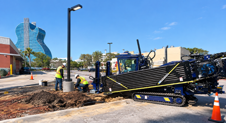 Shopping Plaza Parking Lot Electrical Repairs Without Closing the Lot