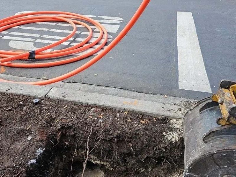 Directional bore under parking lot