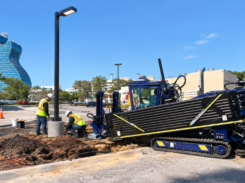Shopping Plaza Parking Lot Electrical Repairs Without Closing the Lot